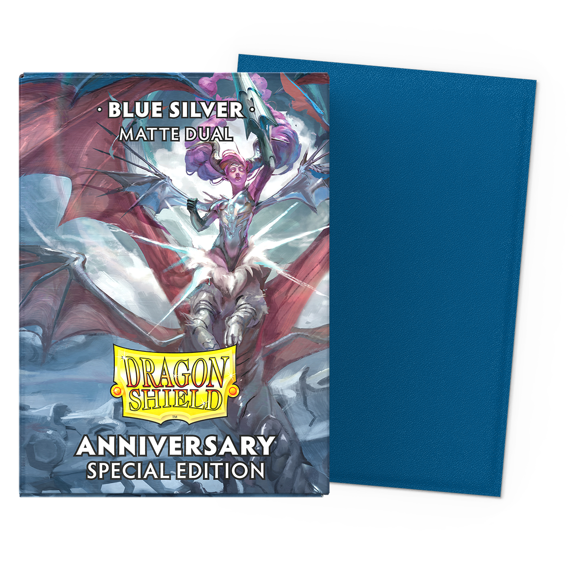 DragonShield - Standard Dual Sleeves: Cobalt & Silver [Matte] (100 Sleeves)
