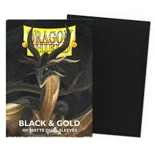 DragonShield - Standard Dual Sleeves: Black & Gold [Matte] (100 Sleeves)